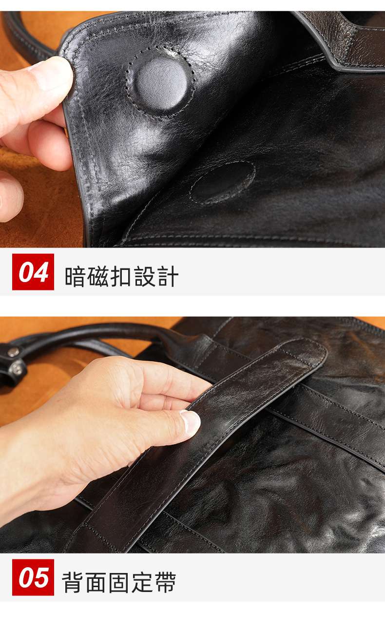 植鞣皮手抓紋公事包，真皮手提包 商務通勤公文包 頭層牛皮電腦包 男士筆電包 真皮包包