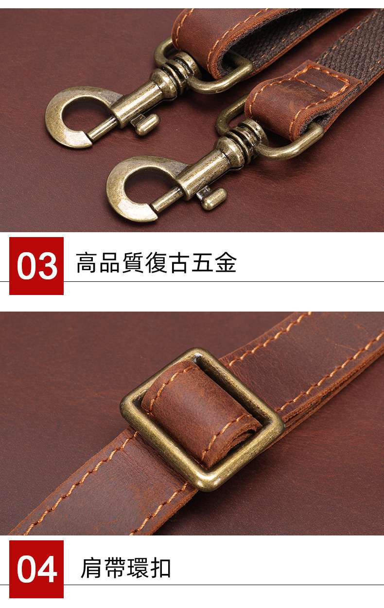 歐美款手提包 瘋馬皮公事包 男士真皮商務電腦包 頭層牛皮公文包 斜背包肩背包手袋 真皮包包