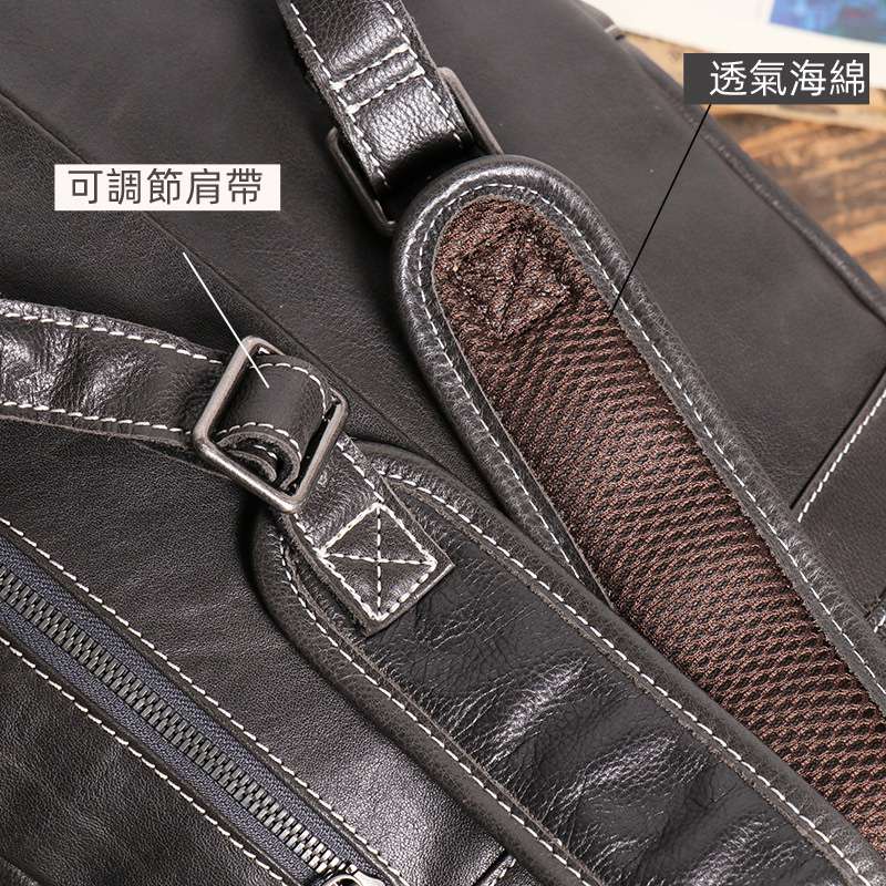 復古大容量男女後背包 學生書包 真皮雙肩背包 商務休閒戶外旅行包 頭層牛皮電腦背包 真皮包包
