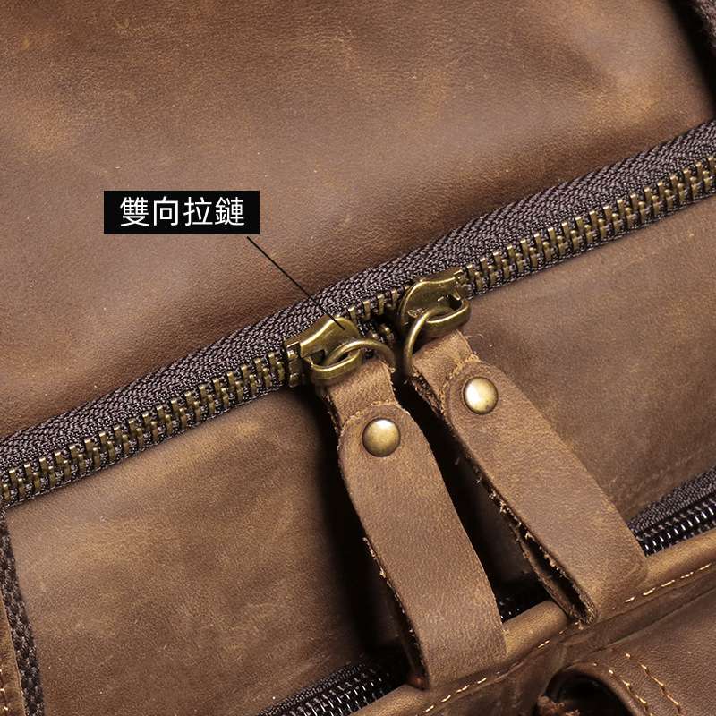 復古瘋馬皮旅行包 頭層牛皮斜挎包 男士真皮手提包 旅行手袋 長短途行李箱