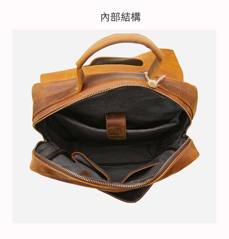 復古瘋馬皮雙肩包 頭層牛皮後背包 真皮雙肩背包 學生書包筆電包 戶外電腦背包 真皮包包