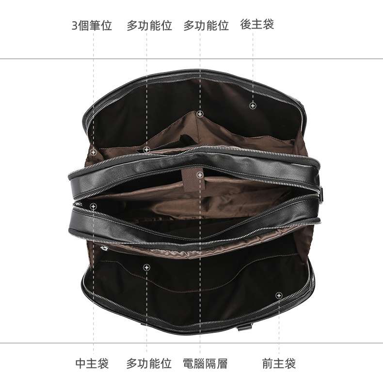 大容量旅行包 頭層胎牛皮行李手袋 男士真皮單肩包斜跨包 商務手提包 17吋電腦包公事包 真皮包包
