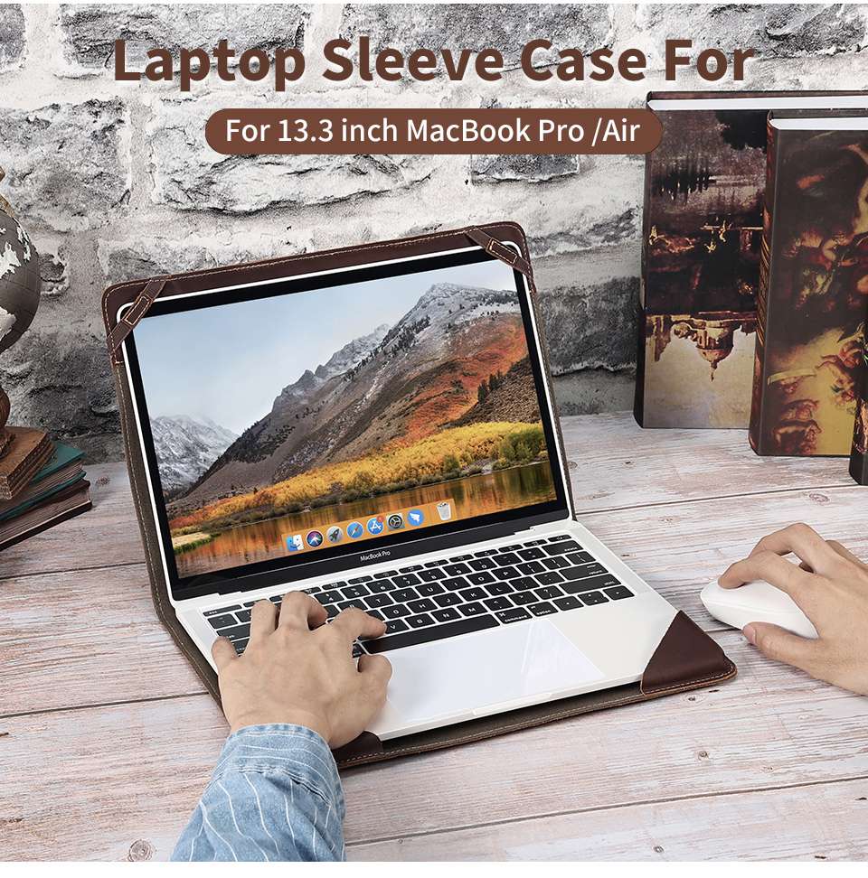 電腦保護套 13.3英寸MacBookPro/Air真皮電腦包 筆電保護套 瘋馬皮復古包包 真皮包包