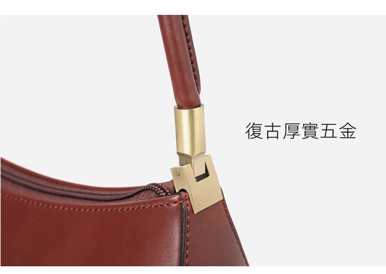  復古手提包腋下包 時尚法棍包 bags復古包單肩包  真皮側背包女士包包 真皮包包