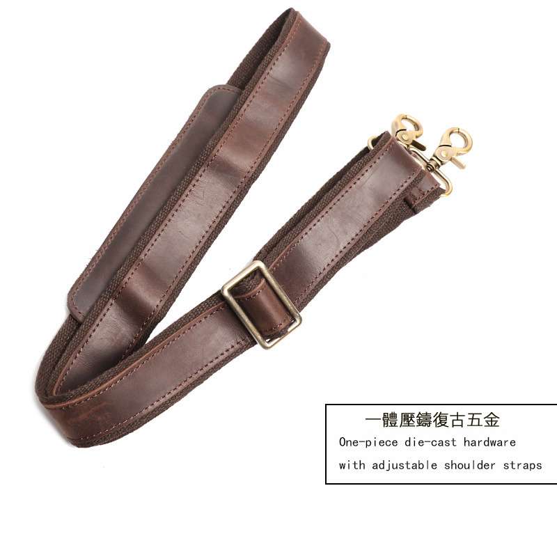 歐美復古手提包 瘋馬皮公文包手袋 男士公事包瘋馬牛皮單肩斜挎包 大容量真皮商務14吋電腦包 真皮包包
