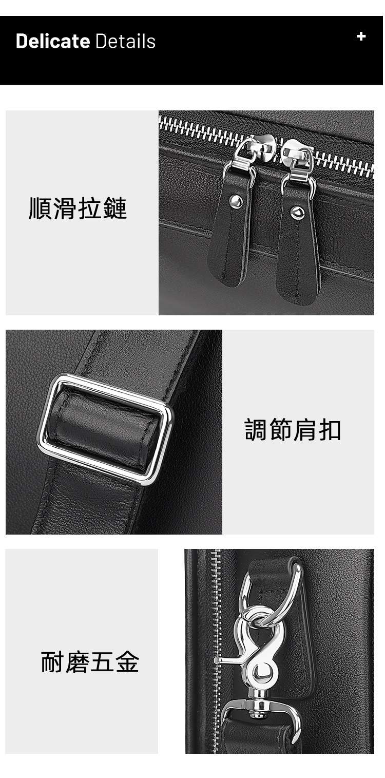 商務男包 真皮男士公事包 15.6英寸筆電包 頭層牛皮手提包斜背包 大容量電腦包斜挎包 真皮包包