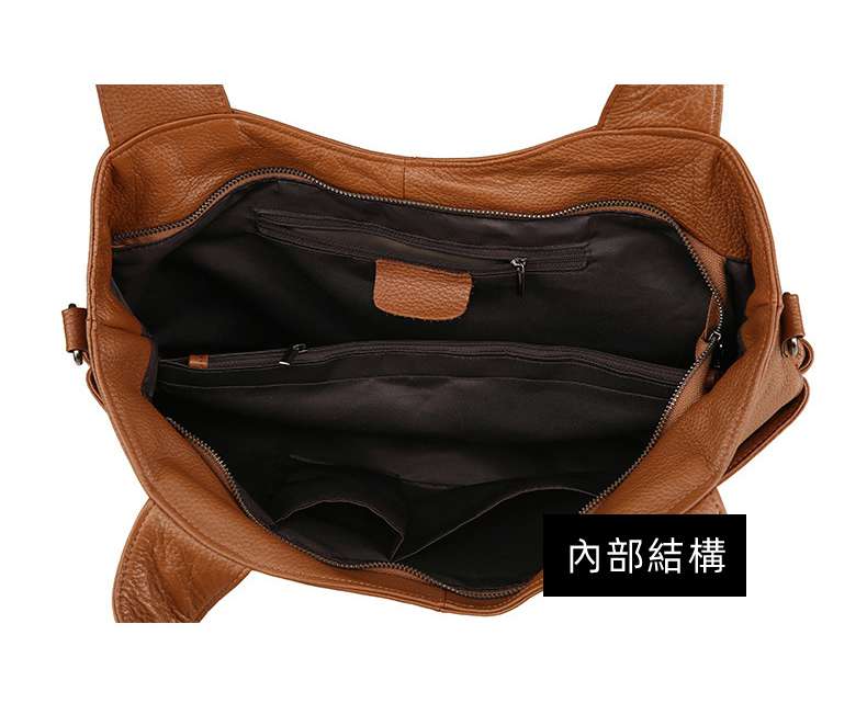 個性托特包 購物手袋 女式單肩背包斜背包 簡約手提包 大容量時尚牛皮包包 側背包斜挎包 真皮包包