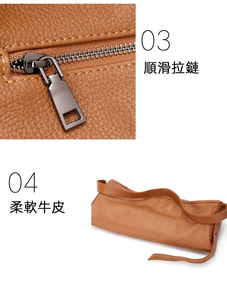 軟皮大容量托特包 單肩斜挎包 時尚潮流真皮肩背包 韓版休閒斜跨包單肩女包 肩背包 真皮包包