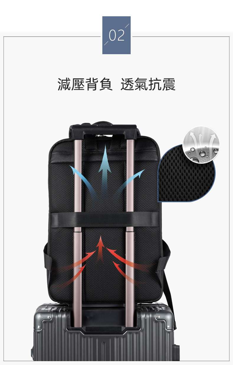 真皮後背包 男款新款商務電腦背包 頭層牛皮旅行背包 差旅時尚旅行包 簡約雙肩背包 真皮包包