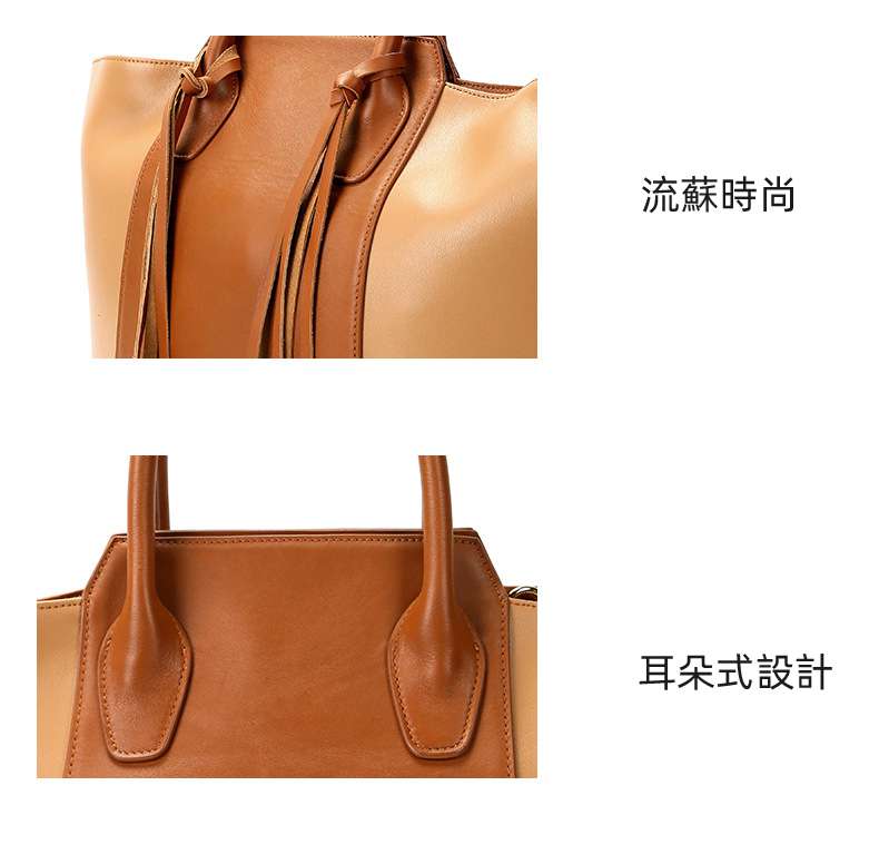 原創頭層牛皮流蘇托特包 女式單肩背包斜挎包 歐美大包包 真皮手提包流蘇包斜背包  真皮包包