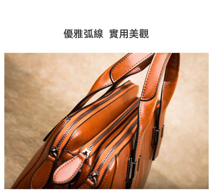 歐美時尚油蠟牛皮手提包 真皮女包 簡約手提手袋大包包  牛皮斜挎包肩背包斜背包側背包 真皮包包