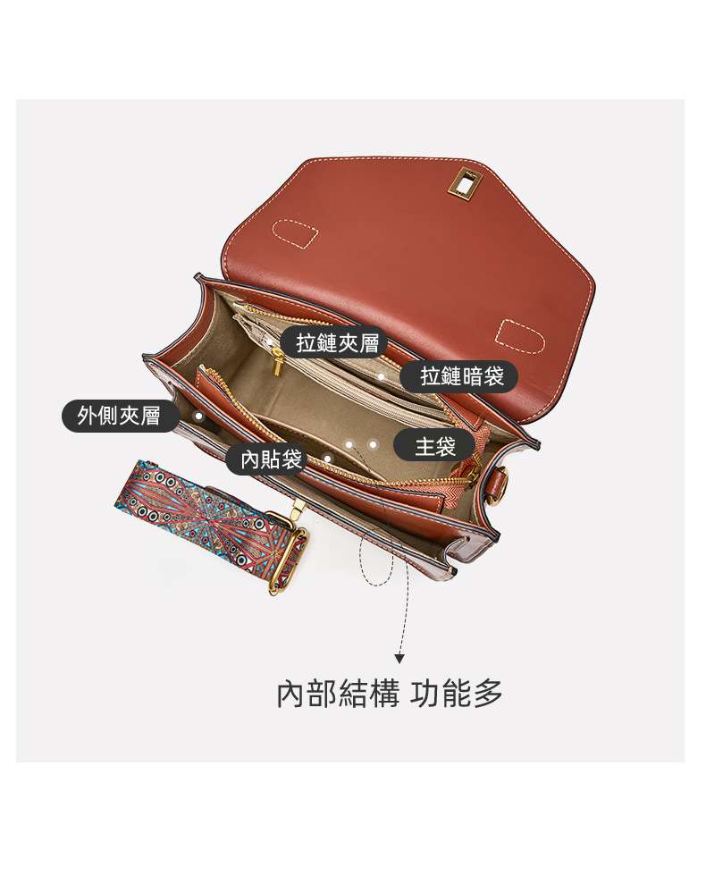 植鞣牛皮斜背包 高級簡約時尚氣質女包 女生手提包單肩斜挎包 鎖扣郵差包 真皮女包  真皮包包