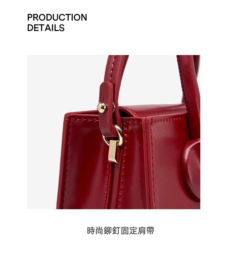 真皮小方包 女生斜背包 小眾設計時尚潮流手提包 輕奢單肩包斜挎包 小耳朵包包 真皮女包  真皮包包