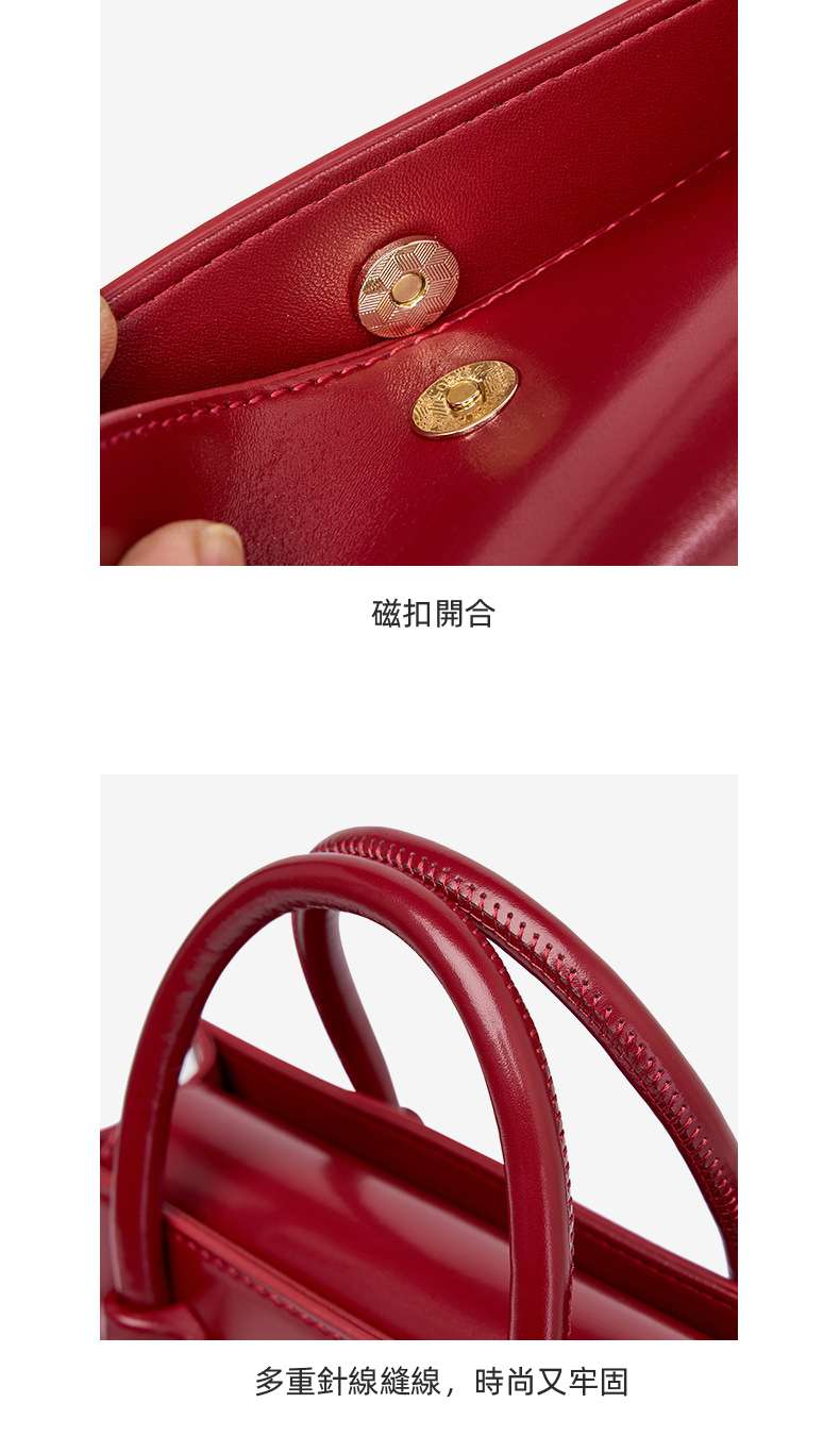 真皮小方包 女生斜背包 小眾設計時尚潮流手提包 輕奢單肩包斜挎包 小耳朵包包 真皮女包  真皮包包
