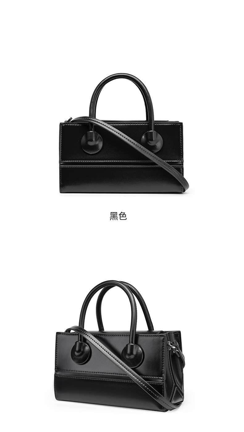 真皮小方包 女生斜背包 小眾設計時尚潮流手提包 輕奢單肩包斜挎包 小耳朵包包 真皮女包  真皮包包