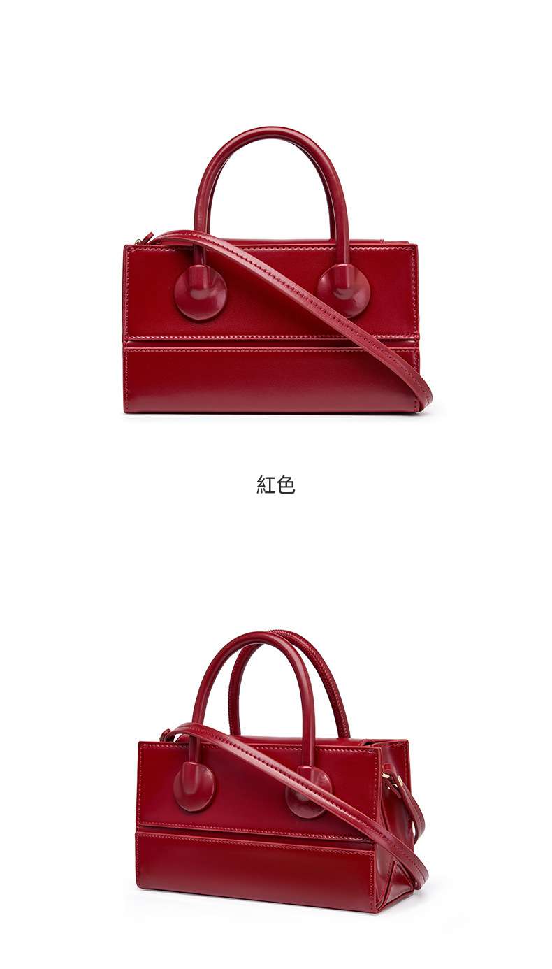 真皮小方包 女生斜背包 小眾設計時尚潮流手提包 輕奢單肩包斜挎包 小耳朵包包 真皮女包  真皮包包