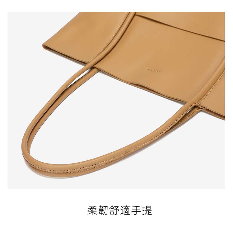 真皮女包托特包 簡約子母包 手提包大包包 柔軟牛皮女包 大軟包通勤單肩包購物手袋  真皮包包