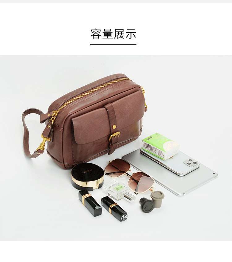復古小方包 植鞣皮斜挎包 簡約女包 韓版洋氣斜背包軟皮小挎包 女生單肩包 真皮包包