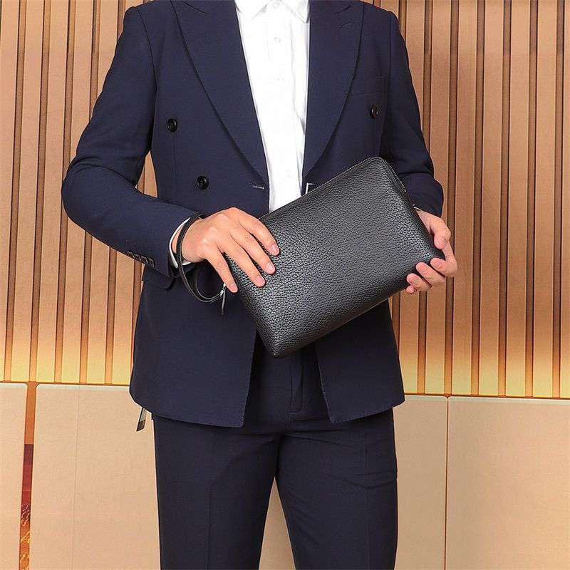 真皮男士手拿包 頭層牛皮商務手包 男款時尚信封包 手腕包手拎包長款皮夾錢包 真皮包包