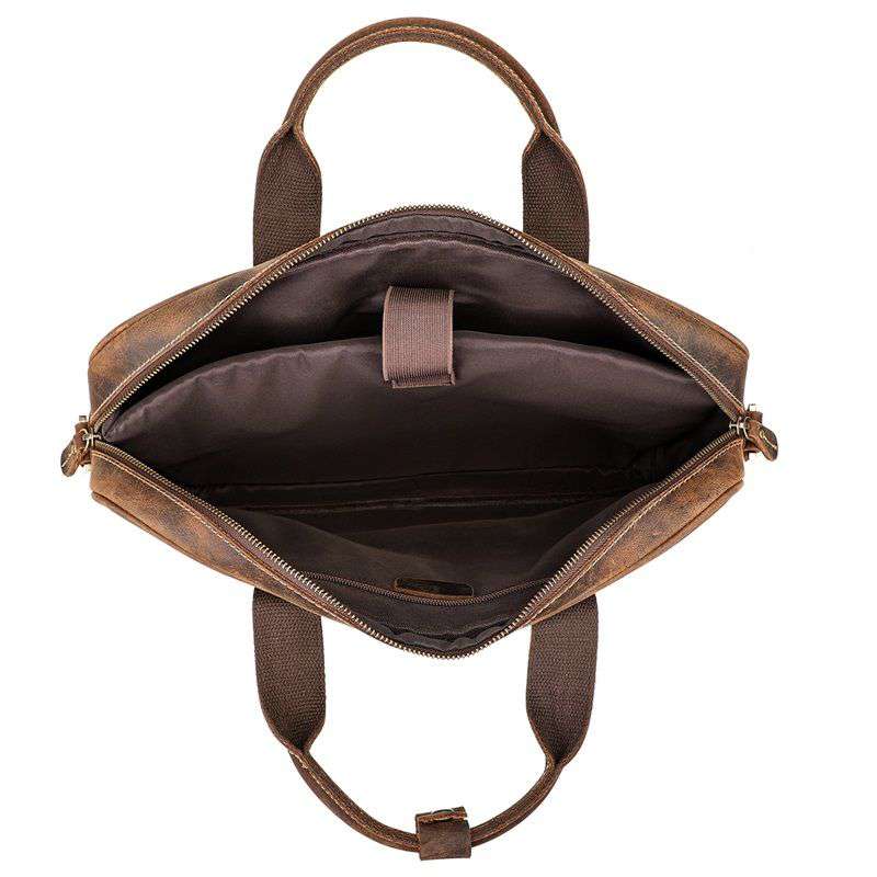 歐美復古真皮男包 頭層瘋馬皮公事包 男士手提包單肩背包斜挎包 商務公文包斜背包手袋  真皮包包