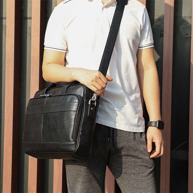 歐美復古真皮男包 頭層瘋馬皮公事包 男士手提包單肩背包斜挎包 商務公文包斜背包手袋  真皮包包