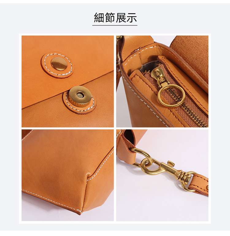 植鞣皮斜背包 復古時尚翻蓋郵差包 頭層皮斜挎包 真皮女包單肩包側背包 女士斜跨包   真皮包包