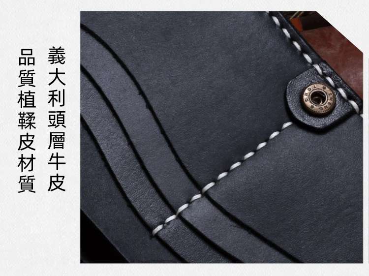 真皮骷髏錢夾 手工皮雕錢包 原創復古長款皮夾 頭層牛皮搖滾朋克個性長款錢包 真皮包包
