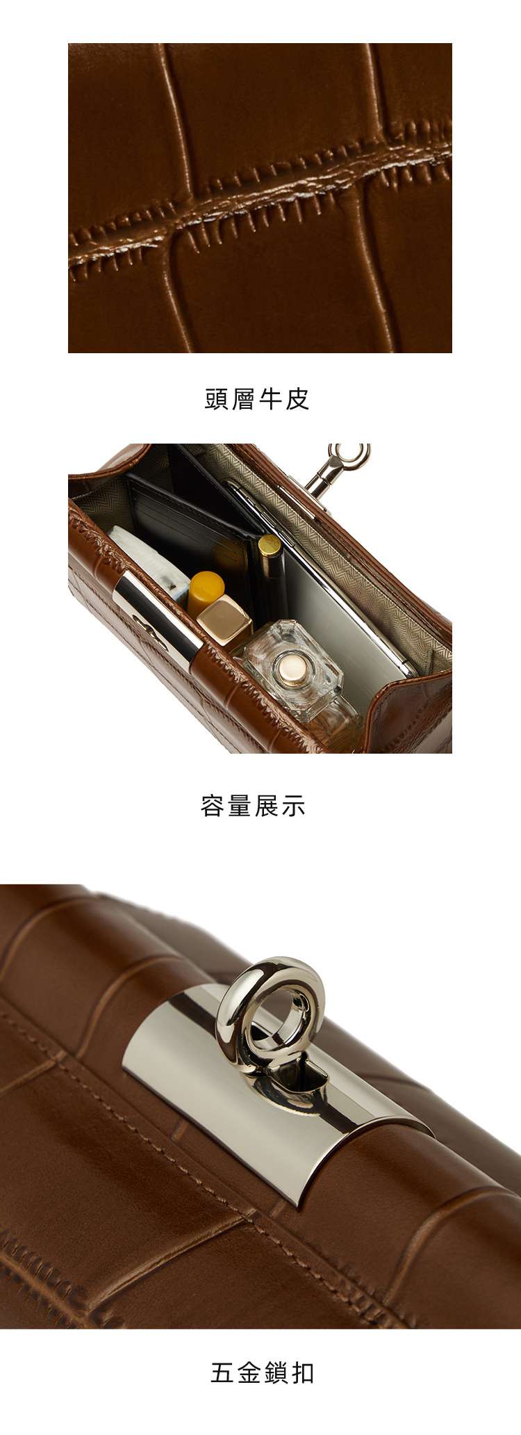 盒子包 立體小背包 韓國真皮女包 頭層牛皮小眾斜挎包 鱷魚紋通勤手提包斜背包 真皮包包