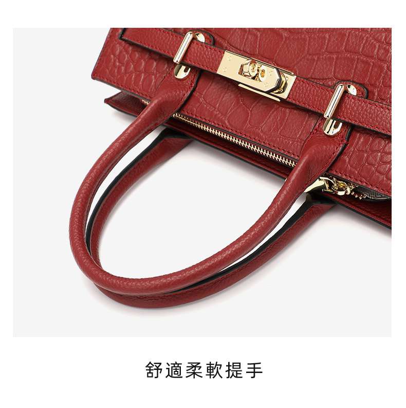 頭層牛皮戴妃包 百搭包包 時尚大容量斜背包 中年女士真皮媽媽手提包單肩背包 女包 真皮包包