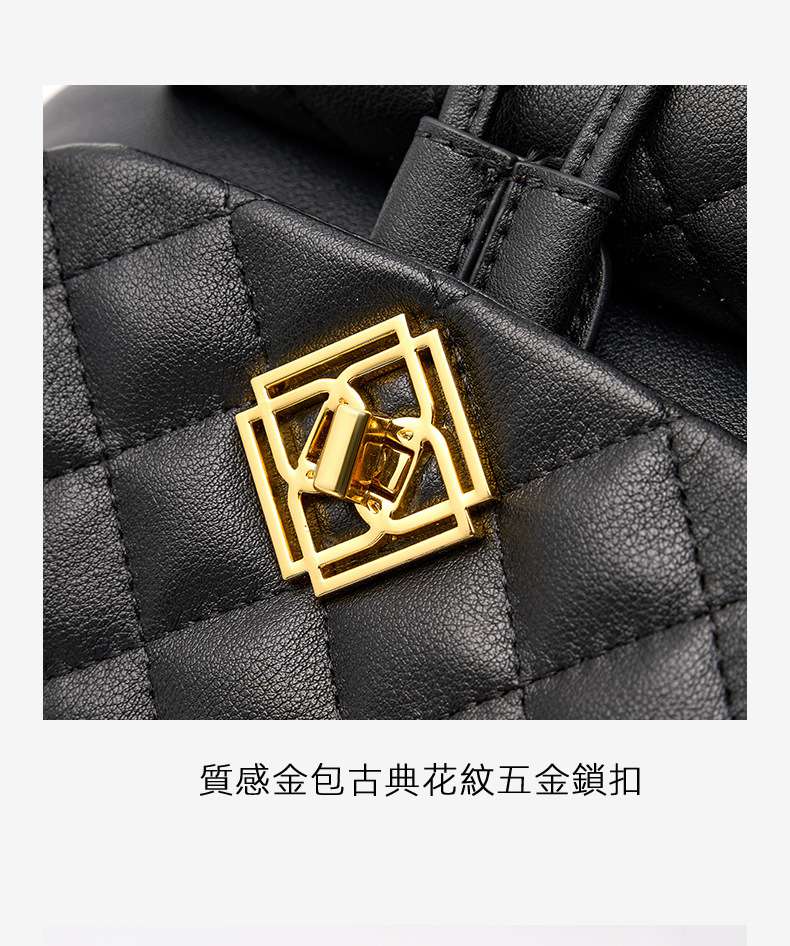 多功能背法 真皮菱格後背包 女生單肩背包 牛皮雙肩包 新款時尚高級感書包小背包  真皮包包
