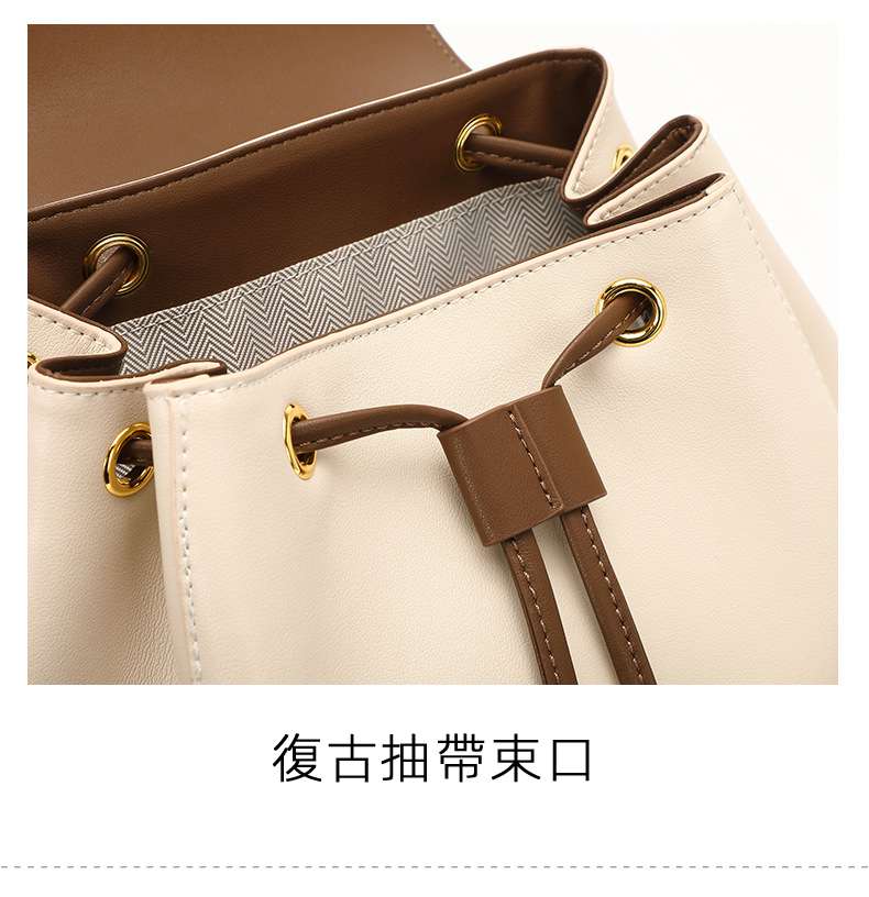 真皮雙肩包 新款潮時尚後背包 女生雙肩背包 大容量牛皮學生書包 女大學生背包 真皮包包
