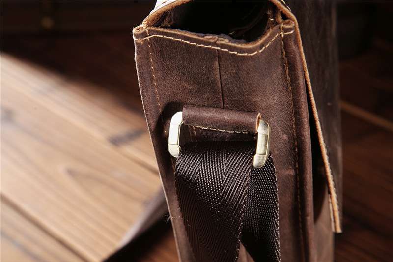 瘋馬皮iPad包包 頭層牛皮男包斜挎包 復古休閒斜背包書包學生上班通勤戶外單肩包 真皮包包