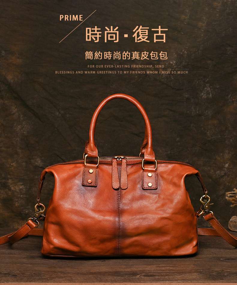 女式拉鏈手提包 頭層牛皮單肩包 大容量商務風托特包 真皮女包購物手袋手提袋 真皮包包