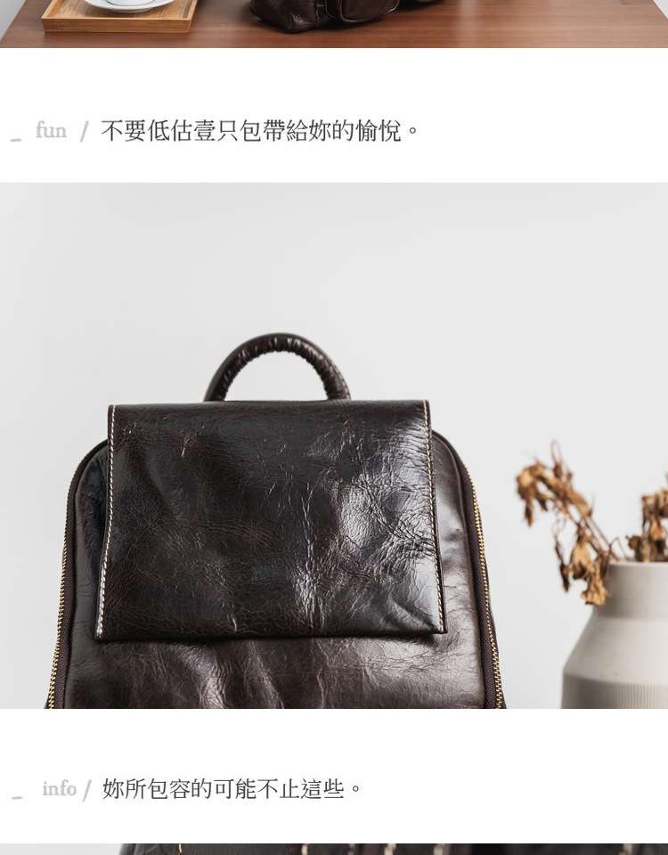 大容量頭層牛皮後背包 男女款情侶款雙肩背包 14吋筆電包 頭層牛皮電腦包休閒雙肩包 真皮包包