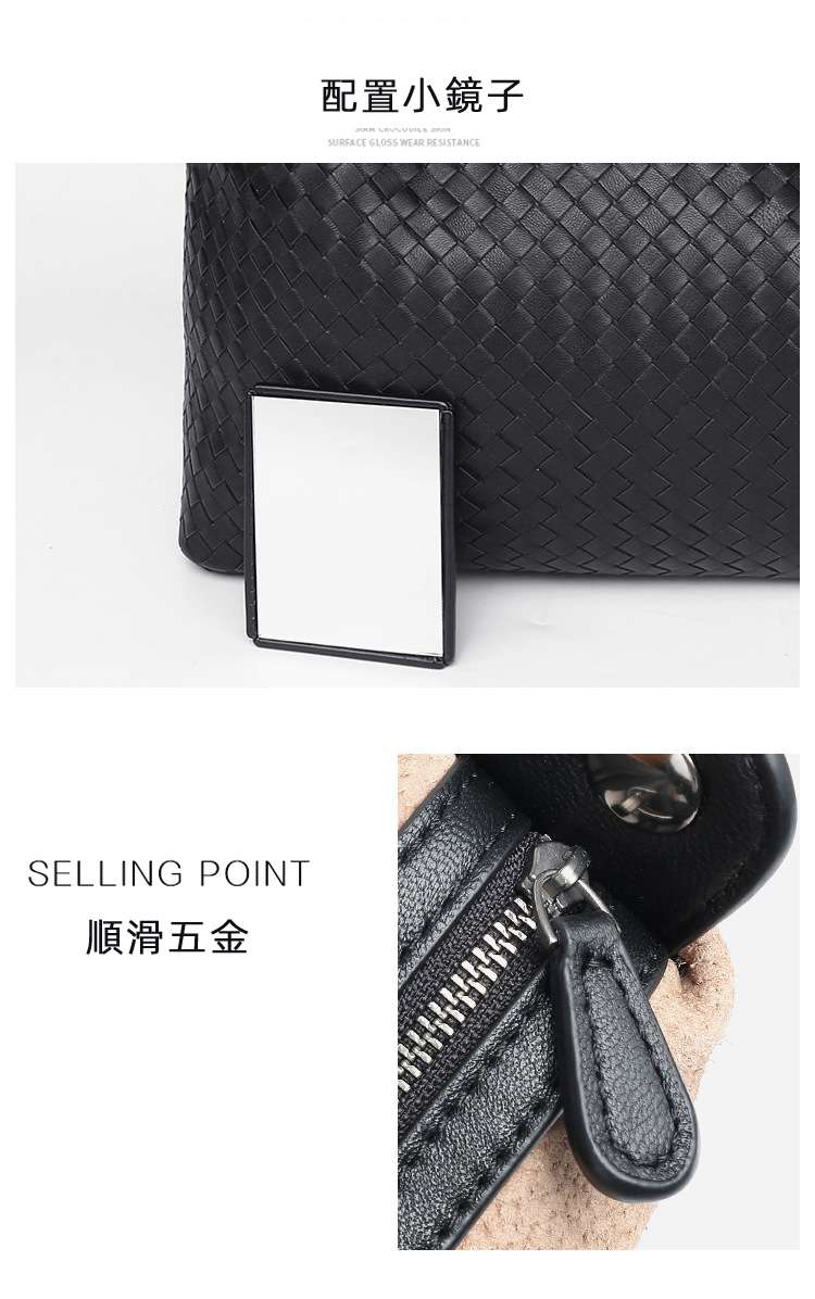 柔軟羊皮編織包 真皮女包 手工編織單肩包側背包手提包 大容量托特包手袋子母包包 真皮包包