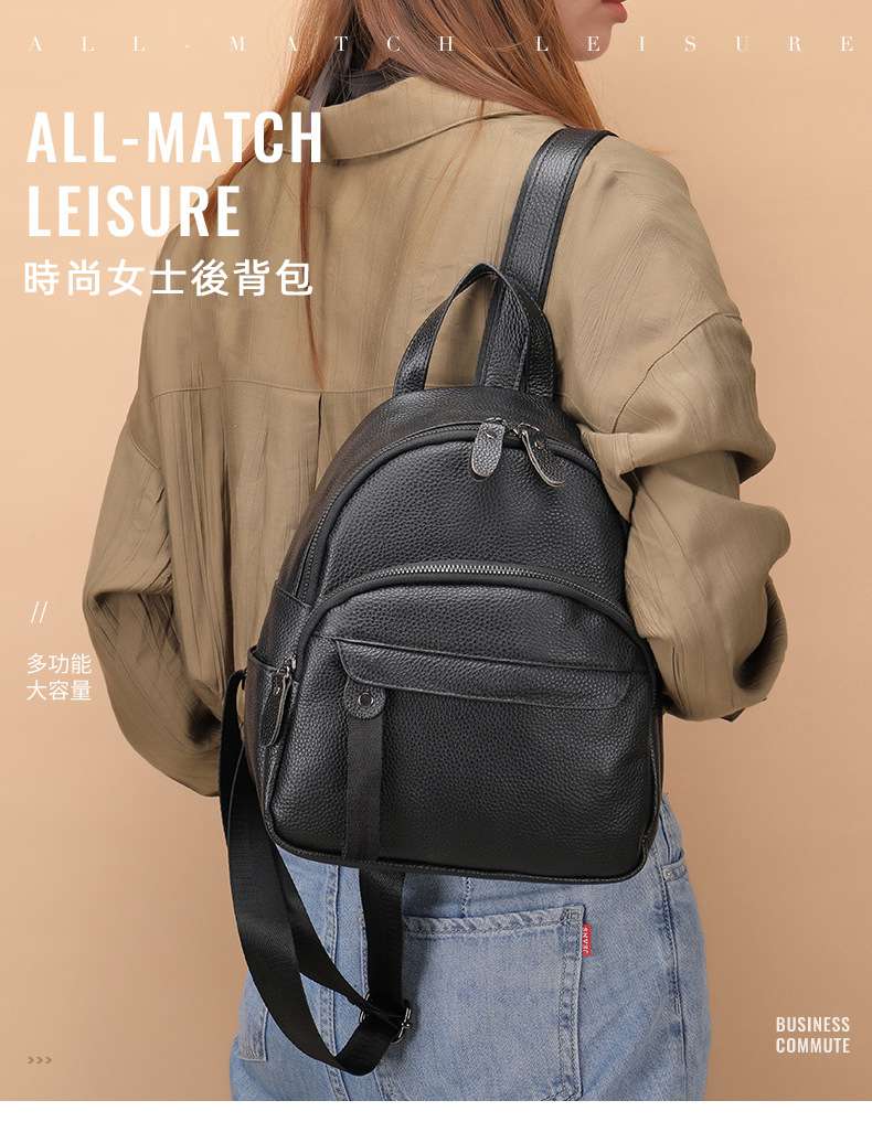 頭層牛皮女款後背包 學院風學生書包 真皮雙肩背包 小巧書包街頭手機平板小背包 真皮包包