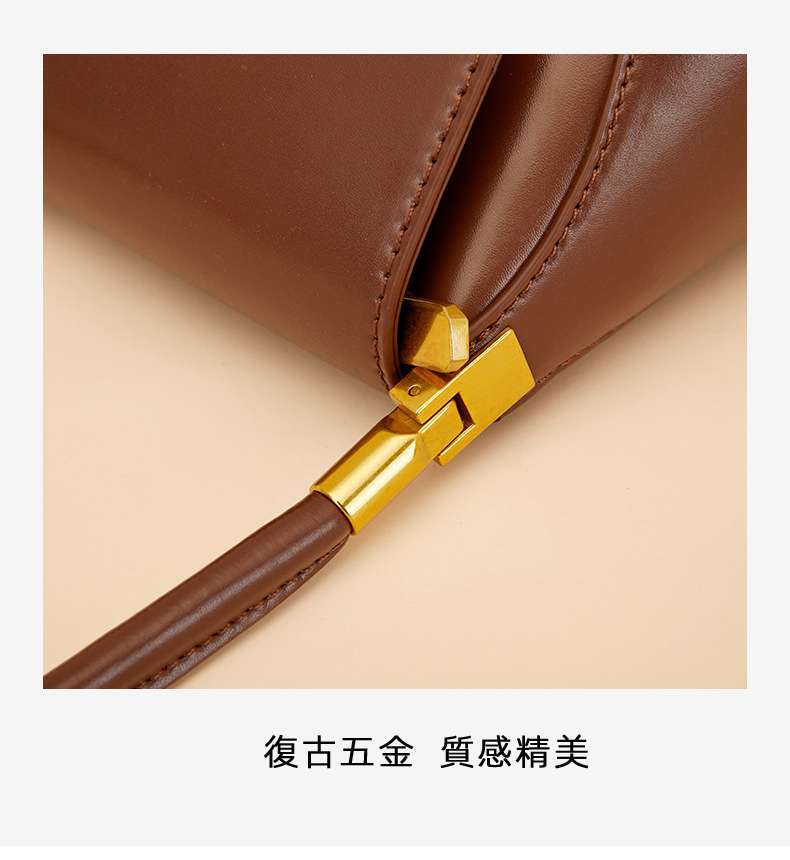 小眾法棍包 女式新款真皮網紅腋下包 法式單肩包手提包 女生手提手袋 真皮包包