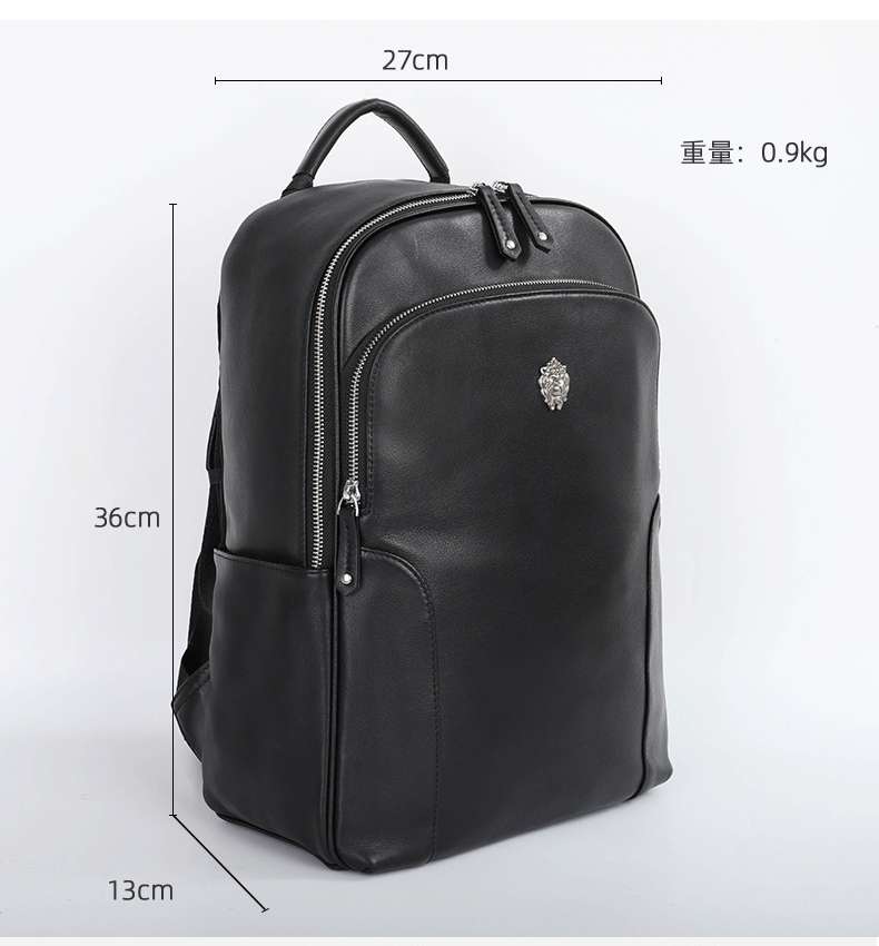 潮流時尚後背包 頭層牛皮雙肩包 男款真皮辦公電腦背包 休閒輕便青年商務大容量旅行背包 真皮包包
