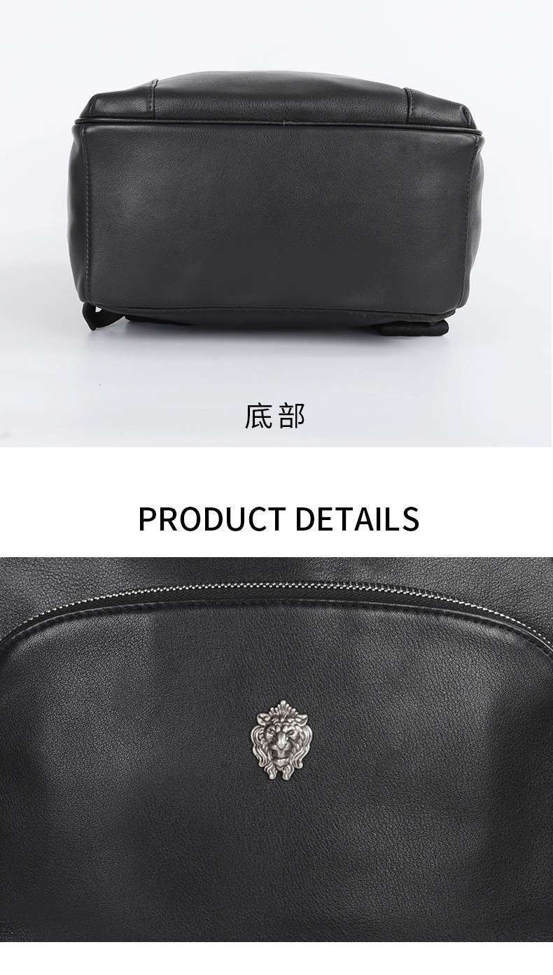 潮流時尚後背包 頭層牛皮雙肩包 男款真皮辦公電腦背包 休閒輕便青年商務大容量旅行背包 真皮包包
