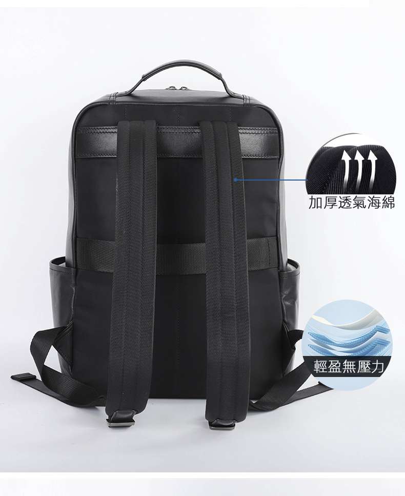 真皮雙肩包 男式商務時尚後背包 休閒電腦包 時尚潮流大容量旅行包透氣掛行李箱背包包 真皮包包