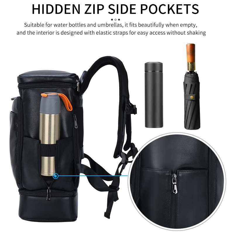 新款戶外獨立鞋倉大容量乾濕分離旅行背包 真皮電腦背包雙肩背包防潑水後背包 真皮包包