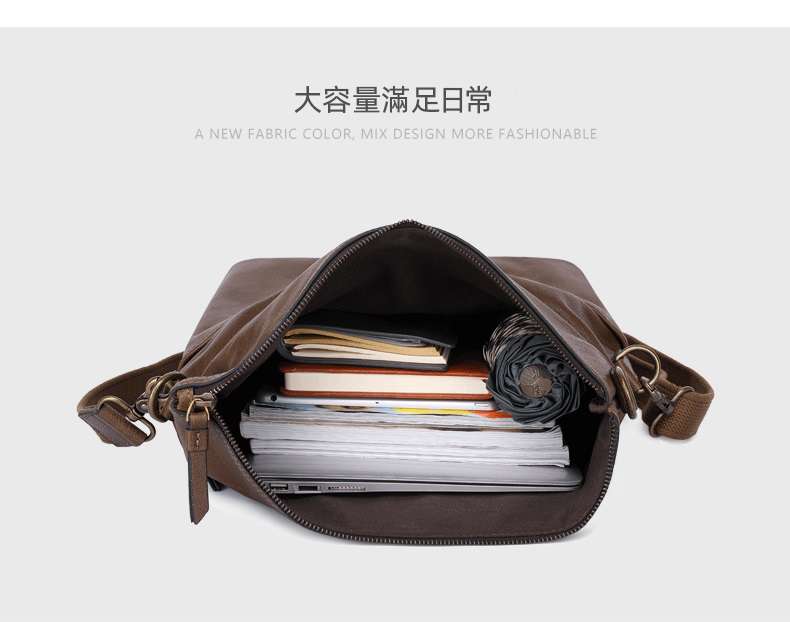 復古英倫真皮男包 可擴容寬口頭層牛皮男士單肩包斜背包 郵差包斜挎包ipad包包 真皮包包
