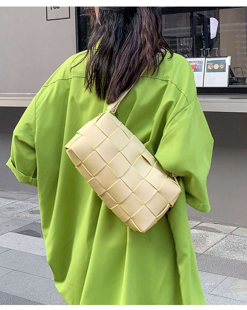 雙面頭層牛皮女包手工編織包 女式斜背手提包 真皮女包 時尚百搭經典單肩背包斜挎包  真皮包包