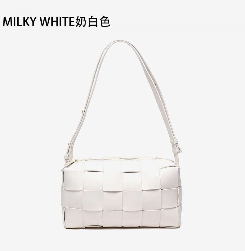 雙面頭層牛皮女包手工編織包 女式斜背手提包 真皮女包 時尚百搭經典單肩背包斜挎包  真皮包包