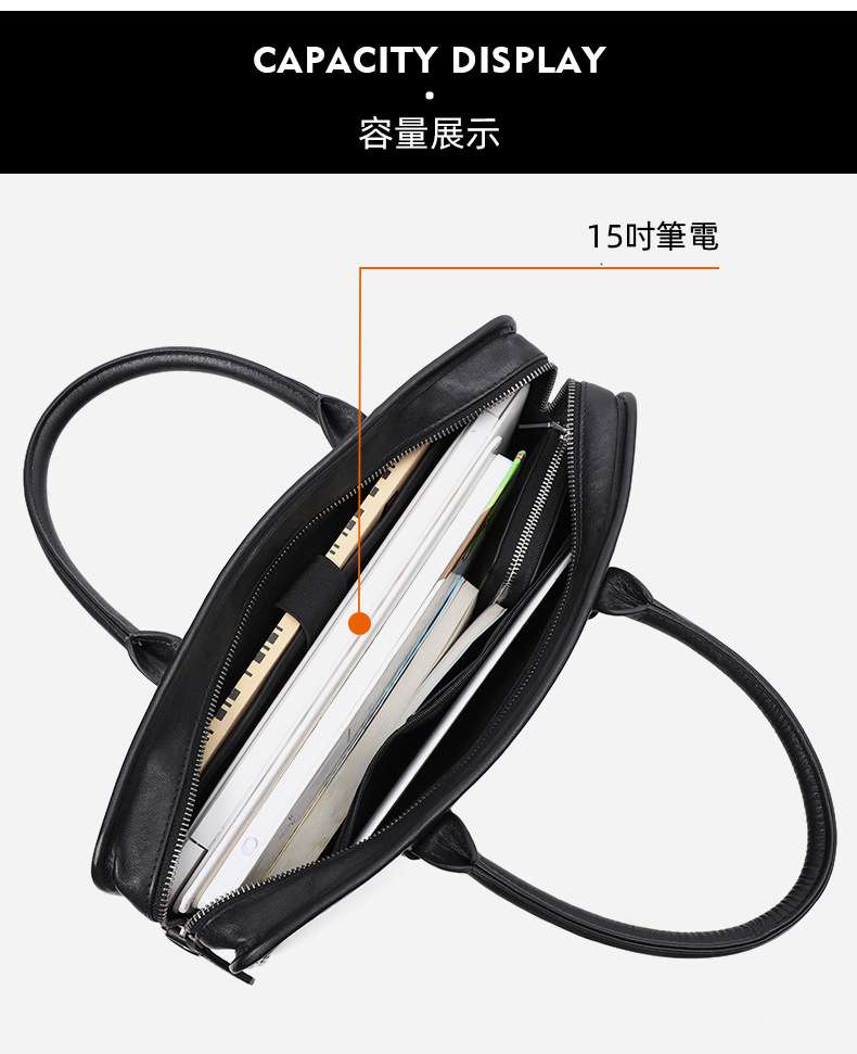 植鞣皮男士手提包 真皮休閒大容量頭層牛皮商務電腦包 會議文件公文包 男款公事包  真皮包包
