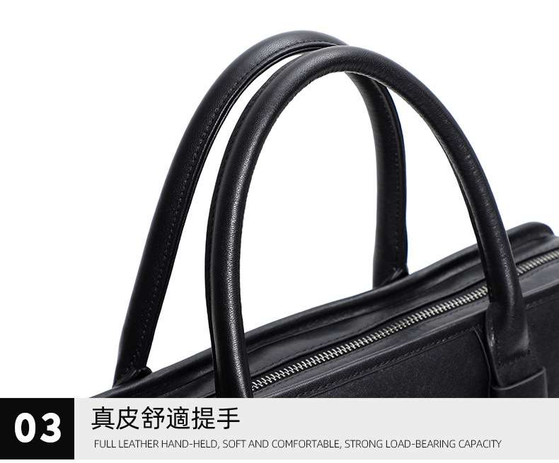 植鞣皮男士手提包 真皮休閒大容量頭層牛皮商務電腦包 會議文件公文包 男款公事包  真皮包包