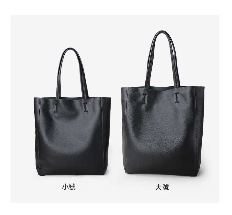 橫豎款式真皮托特包 女士包包時尚手提單肩包 真皮大包包 頭層牛皮簡約購物手袋柔軟皮 真皮包包
