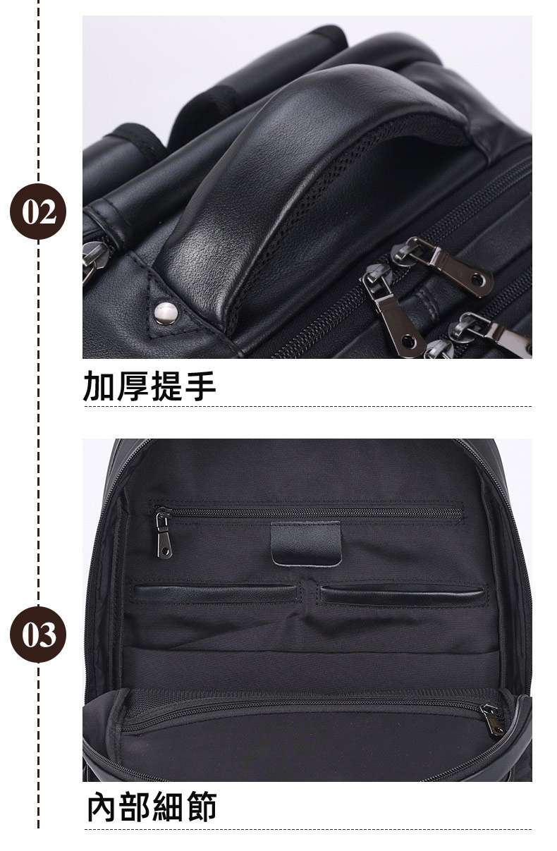 多功能戶外後背包旅行包 頭層牛皮大容量雙肩背包 真皮學生背包 可掛行李箱雙肩包17吋電腦包 真皮包包