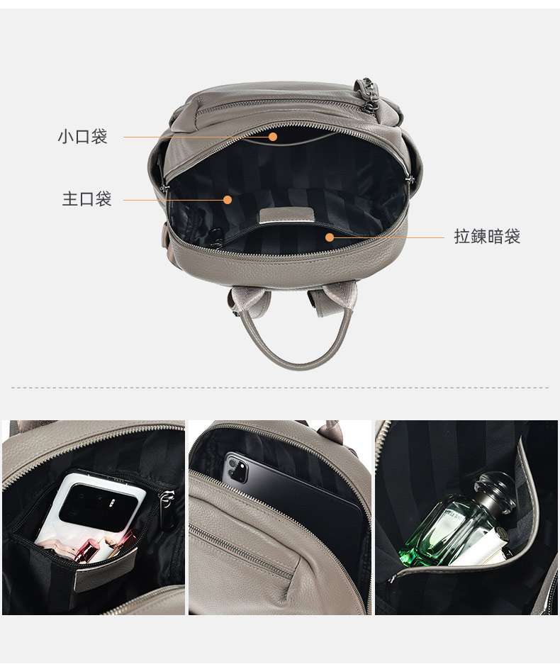 真皮雙肩包 新款潮流柔軟大容量休閒旅遊背包 頭層摔紋牛皮後背包 通勤女包學生書包 真皮包包