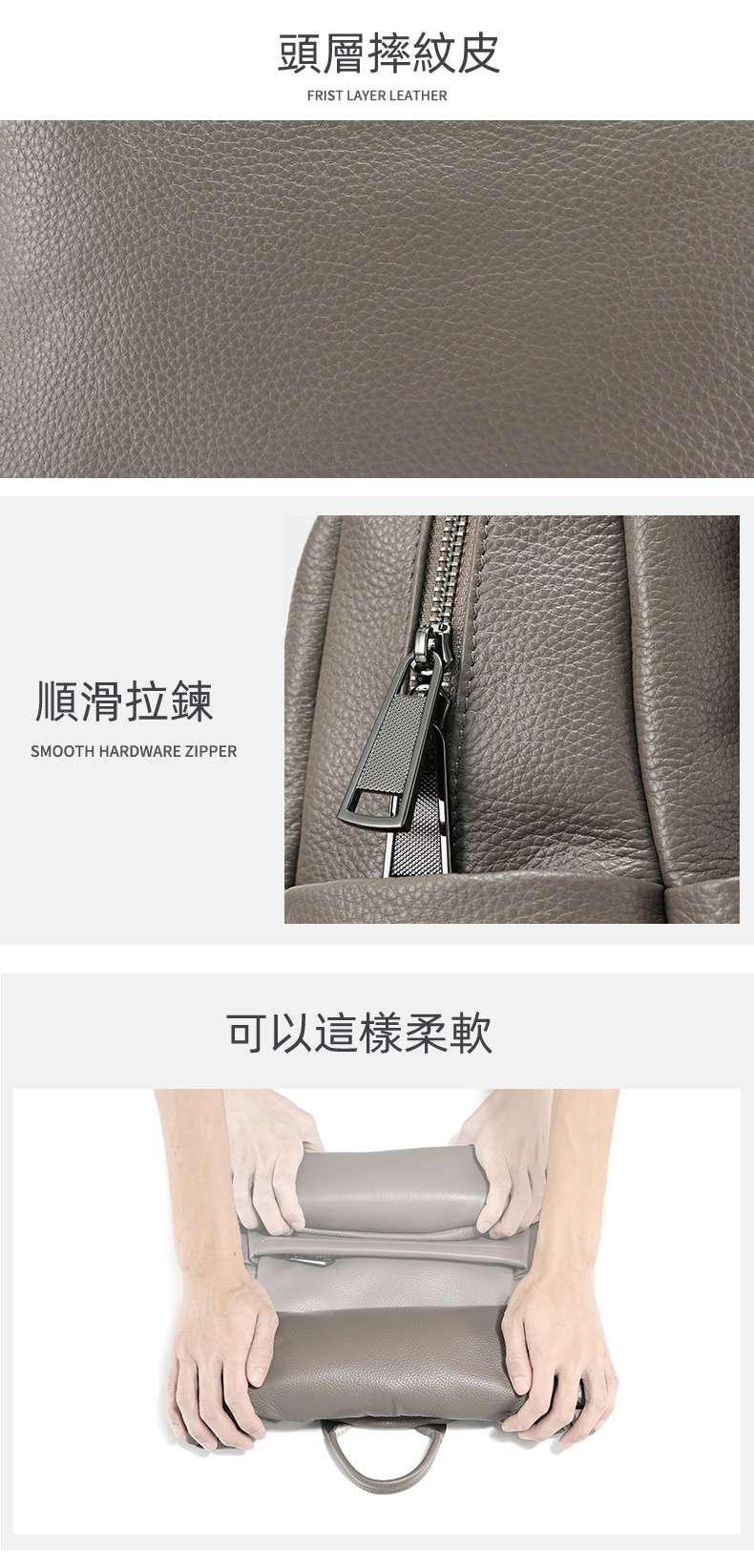 真皮雙肩包 新款潮流柔軟大容量休閒旅遊背包 頭層摔紋牛皮後背包 通勤女包學生書包 真皮包包